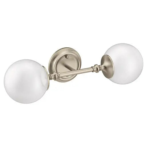 Moen Colinet Brushed Nickel Two Globe Bath Light  YB0562BN - Plumbing Market