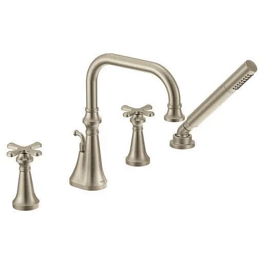 Moen Colinet Brushed Nickel Two-Handle High Arc Roman Tub Faucet  TS44506BN - Plumbing Market