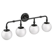 Moen Colinet Matte Black Four Globe Bath Light  YB0564BL - Plumbing Market