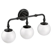 Moen Colinet Matte Black Three Globe Bath Light  YB0563BL - Plumbing Market