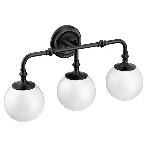 Moen Colinet Matte Black Three Globe Bath Light  YB0563BL - Plumbing Market