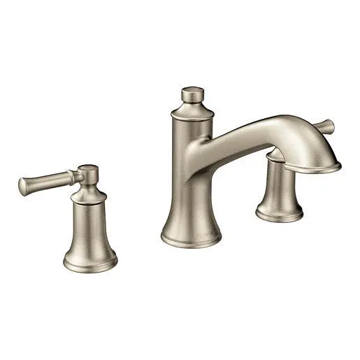 Moen Dartmoor Brushed Nickel Two-Handle High Arc Roman Tub Faucet  T683BN - Plumbing Market