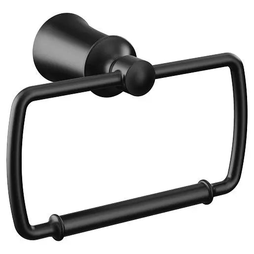 Moen Dartmoor Matte Black Towel Ring  YB2186BL - Plumbing Market