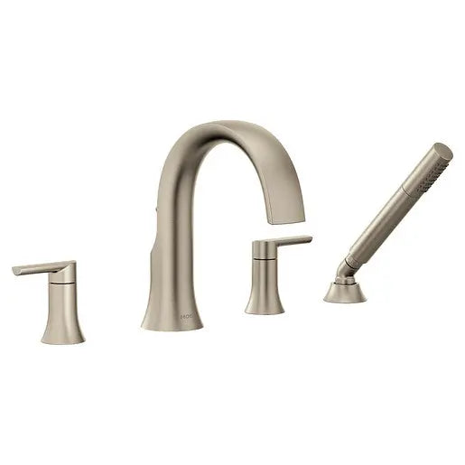 Moen Doux Brushed Nickel Two-Handle Non-Diverter Roman Tub Faucet  TS984BN - Plumbing Market