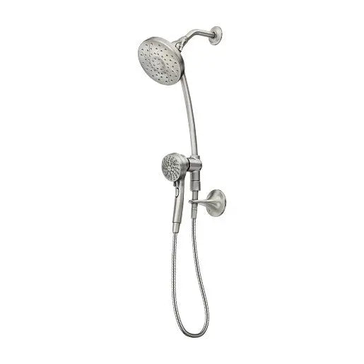 Moen Engage Spot Resist Brushed Nickel Six-Function 6-1/2" Diameter Spray Head Standard With Handshower  28501SRN - Plumbing Market