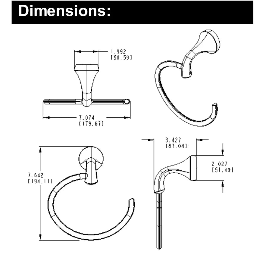 Moen Eva Brushed Nickel Towel Ring YB2886BN - Plumbing Market