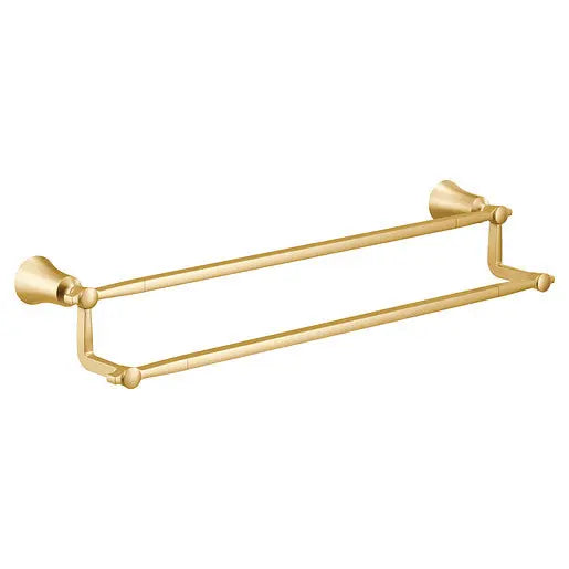 Moen Flara Brushed Gold 24" Double Towel Bar  YB0322BG - Plumbing Market