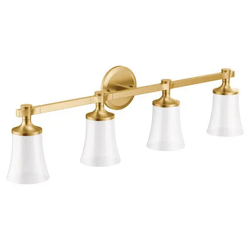 Moen Flara Brushed Gold Four Globe Bath Light  YB0364BG - Plumbing Market