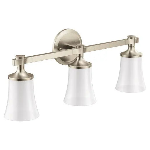 Moen Flara Brushed Nickel Three Globe Bath Light  YB0363BN - Plumbing Market