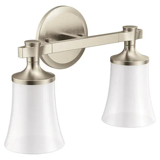Moen Flara Brushed Nickel Two Globe Bath Light  YB0362BN - Plumbing Market
