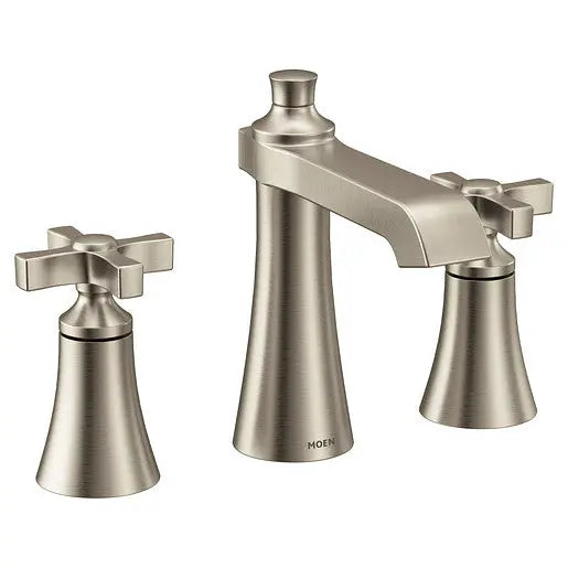 Moen Flara Brushed Nickel Two-Handle High Arc Bathroom Faucet  TS6985BN - Plumbing Market