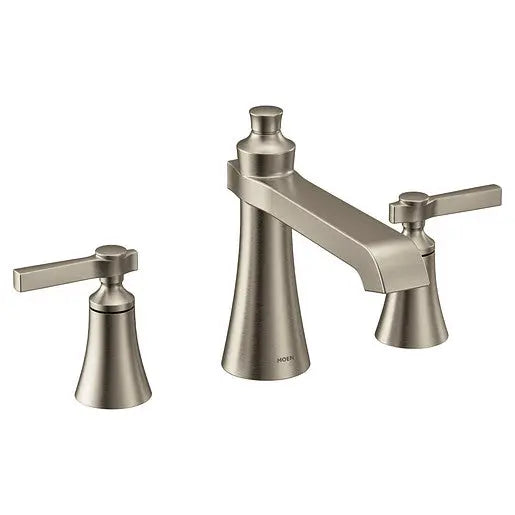 Moen Flara Brushed Nickel Two-Handle High Arc Roman Tub Faucet  TS926BN - Plumbing Market