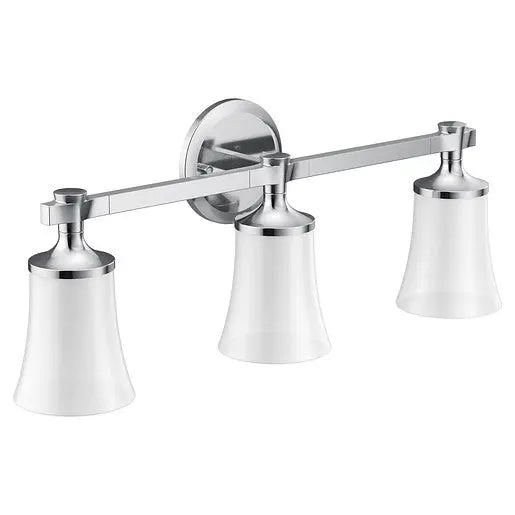 Moen Flara Chrome Three Globe Bath Light  YB0363CH - Plumbing Market