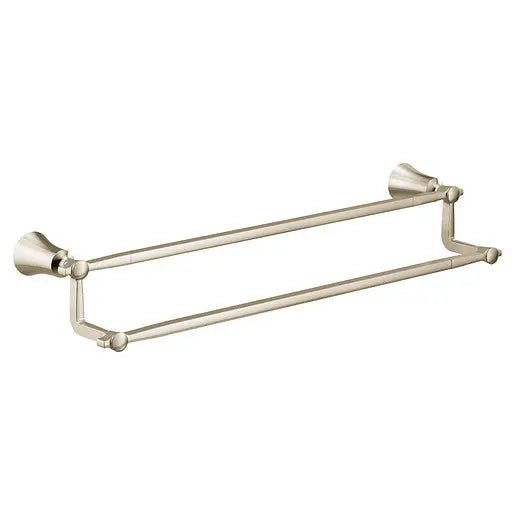 Moen Flara Polished Nickel 24" Double Towel Bar  YB0322NL - Plumbing Market