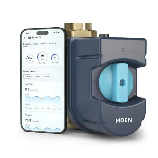 Moen Flo Smart Water Monitor & Shutoff - 1.25"  900-002 - Plumbing Market