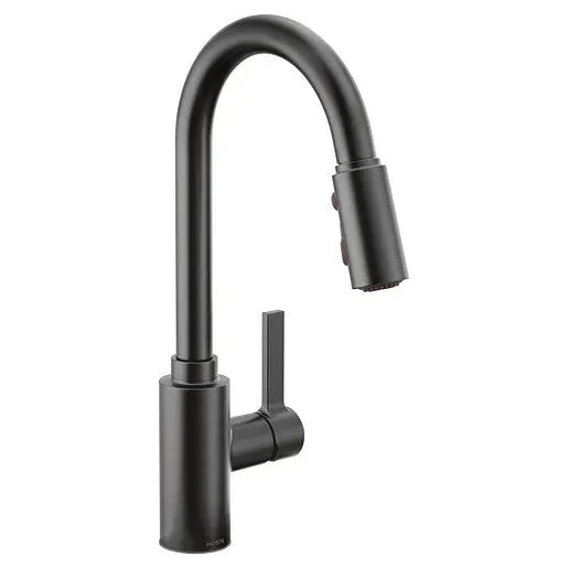 Moen Genta Matte Black One-Handle High Arc Kitchen Faucet  7882BL - Plumbing Market
