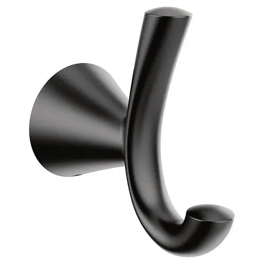 Moen Glyde Matte Black Double Robe Hook  YB2303BL - Plumbing Market