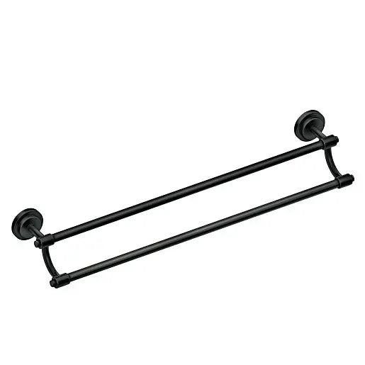 Moen Iso Matte Black Double Towel Bar  DN0722BL - Plumbing Market