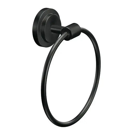 Moen Iso Matte Black Towel Ring  DN0786BL - Plumbing Market