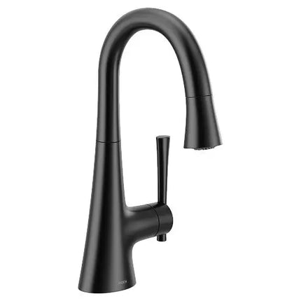 Moen Kurv Matte Black One-Handle High Arc Bar Faucet  6126BL - Plumbing Market