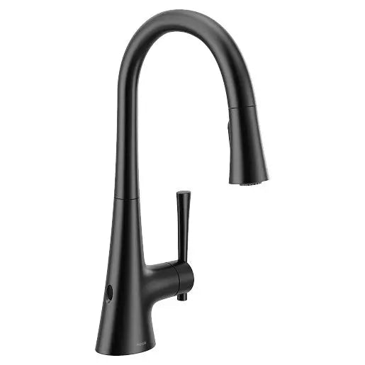 Moen Kurv MotionSense Wave One-Handle High Arc Pulldown Kitchen Matte Black Faucet  9126EWBL - Plumbing Market