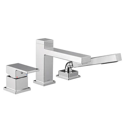 Moen Kyvos Chrome One-Handle Low Arc Roman Tub Faucet Includes Hand Shower  T907 - Plumbing Market