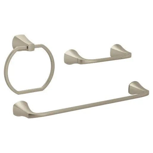 Moen Lindor Spot Resist Brushed Nickel 18" Towel Bar Towel Ring Pivoting Paper Holder  MY8793BN - Plumbing Market
