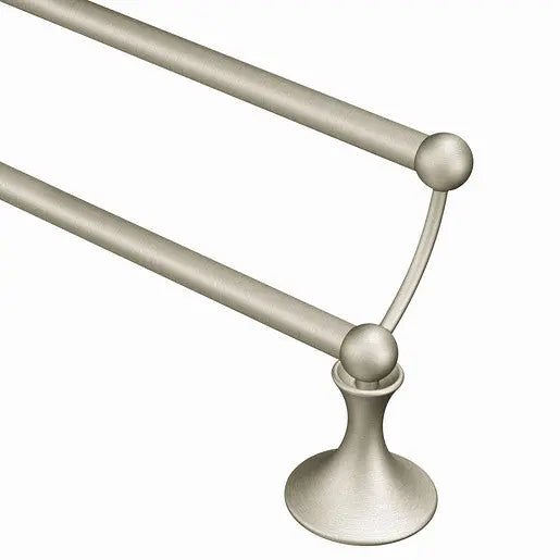 Moen Lounge Brushed Nickel 24" Double Towel Bar  DN7722BN - Plumbing Market