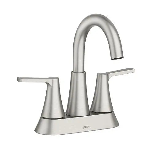 Moen Mikah Spot Resist Brushed Nickel Two-Handle High Arc Bathroom Faucet  84311SRN - Plumbing Market