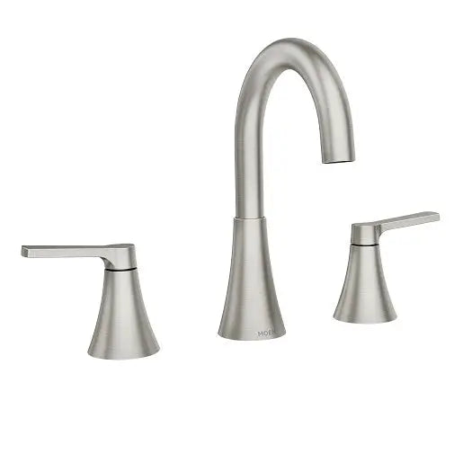 Moen Mikah Spot Resist Brushed Nickel Two-Handle High Arc Bathroom Faucet  84312SRN - Plumbing Market