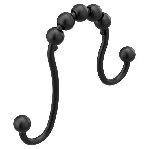 Moen Moen Matte Black Shower Curtain Rings  SR2201BL - Plumbing Market