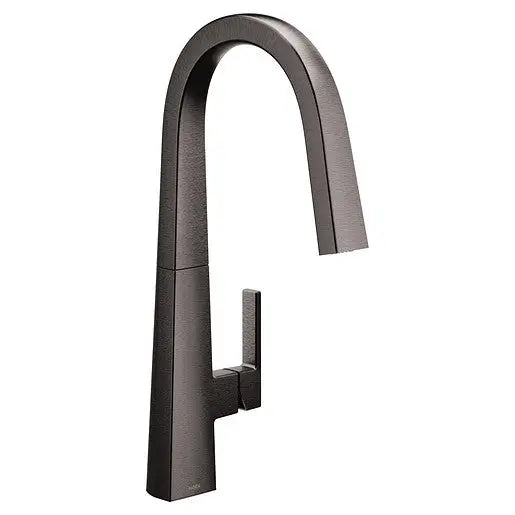 Moen Nio Black Stainless One-Handle High Arc Pulldown Kitchen Faucet  S75005BLS - Plumbing Market