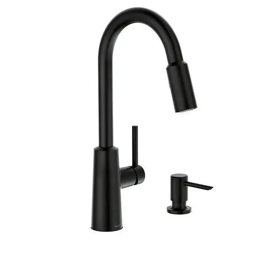 Moen Nori Matte Black One-Handle High Arc Kitchen Faucet  87066BL - Plumbing Market