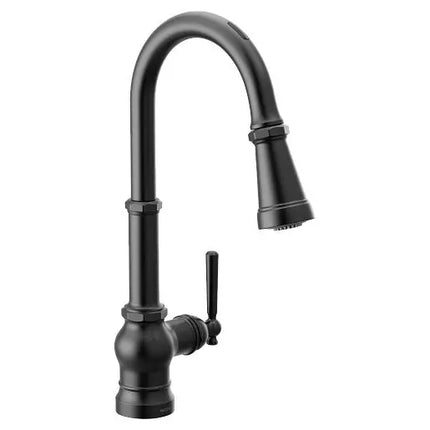 Moen Paterson Motion Control Smart Kitchen Faucet In Matte Black - One Handle High Arc Pulldown  S72003EV2BL - Plumbing Market