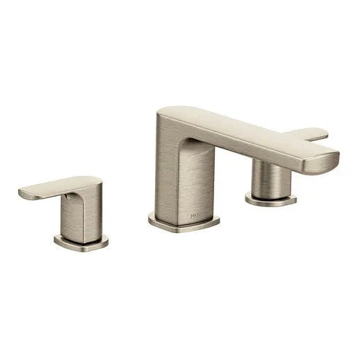 Moen Rizon Brushed Nickel Two-Handle Low Arc Roman Tub Faucet  T935BN - Plumbing Market