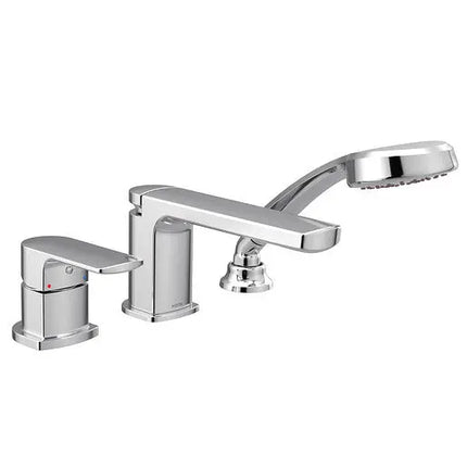Moen Rizon Chrome One-Handle Low Arc Roman Tub Faucet Includes Hand Shower  T937 - Plumbing Market