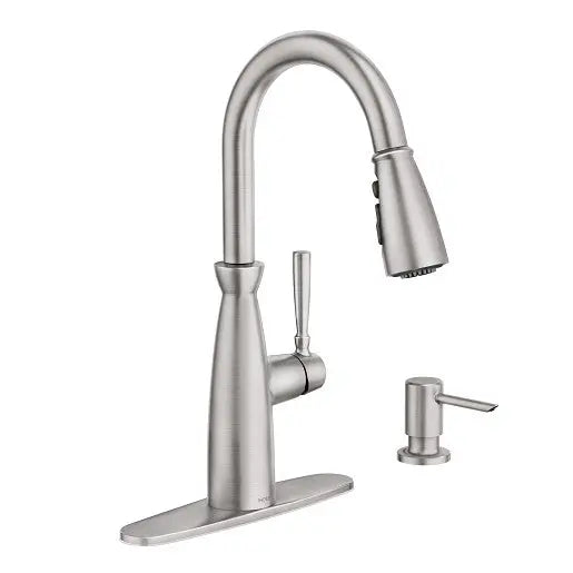 Moen Surie Spot Resist Stainless One-Handle High Arc Pulldown Kitchen Faucet  87395SRS - Plumbing Market