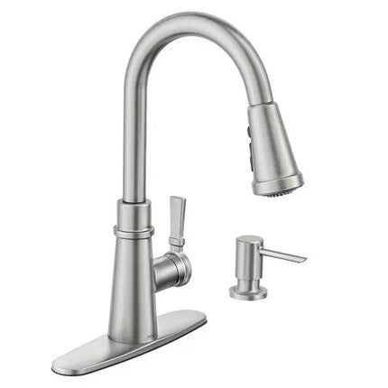 Moen Tullis Spot Resist Stainless One-Handle Pulldown Kitchen Faucet  87235SRS - Plumbing Market