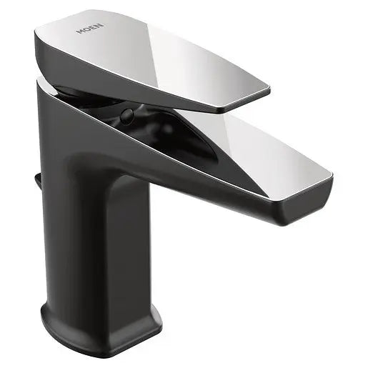 Moen Via Matte Black/Chrome One-Handle Low Arc Bathroom Faucet  S8000BLC - Plumbing Market
