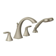 Moen Voss Brushed Nickel Two-Handle High Arc Roman Tub Faucet Including Handheld Shower  T694BN - Plumbing Market