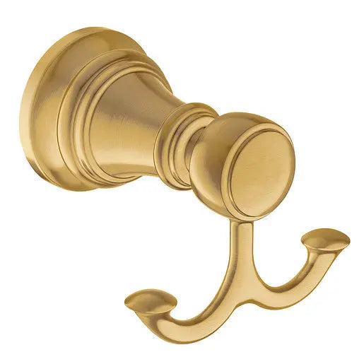Moen Weymouth Brushed Gold Double Robe Hook  YB8403BG - Plumbing Market
