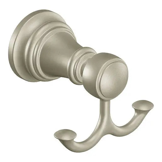 Moen Weymouth Brushed Nickel Double Robe Hook  YB8403BN - Plumbing Market