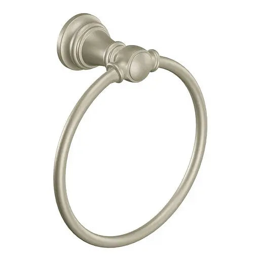 Moen Weymouth Brushed Nickel Towel Ring  YB8486BN - Plumbing Market