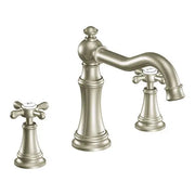 Moen Weymouth Brushed Nickel Two-Handle High Arc Roman Tub Faucet  TS22101BN - Plumbing Market