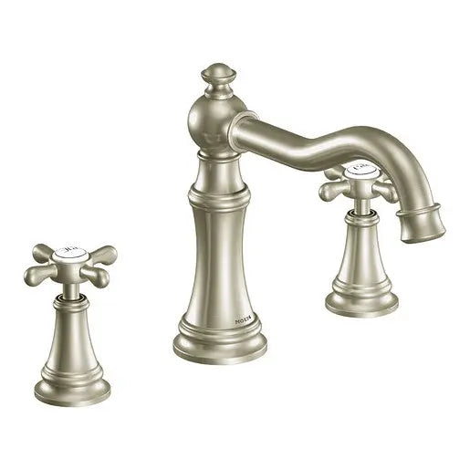 Moen Weymouth Brushed Nickel Two-Handle High Arc Roman Tub Faucet  TS22101BN - Plumbing Market