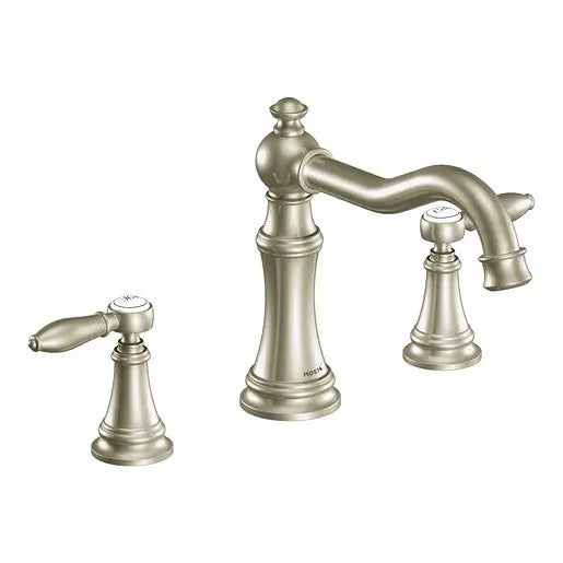 Moen Weymouth Brushed Nickel Two-Handle High Arc Roman Tub Faucet  TS22103BN - Plumbing Market