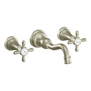 Moen Weymouth Brushed Nickel Two-Handle High Arc Wall Mount Bathroom Faucet  TS42112BN - Plumbing Market