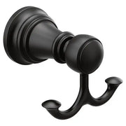 Moen Weymouth Matte Black Double Robe Hook  YB8403BL - Plumbing Market
