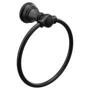 Moen Weymouth Matte Black Towel Ring  YB8486BL - Plumbing Market