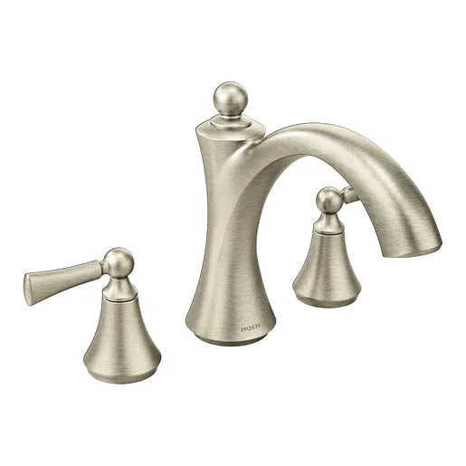Moen Wynford Brushed Nickel Two-Handle Non-Diverter Roman Tub Faucet  T653BN - Plumbing Market